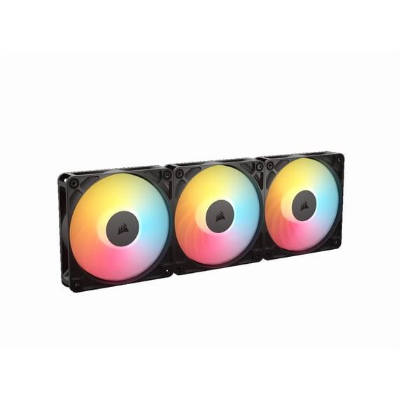 CORSAIR RS120-R ARGB 120mm PWM Reverse Fans Triple Pack – Reverse Fan Blade – Eight Vibrant RGB LEDs – Magnetic Dome Bearing – Daisy-Chain 4-Pin PWM and +5V ARGB Connections