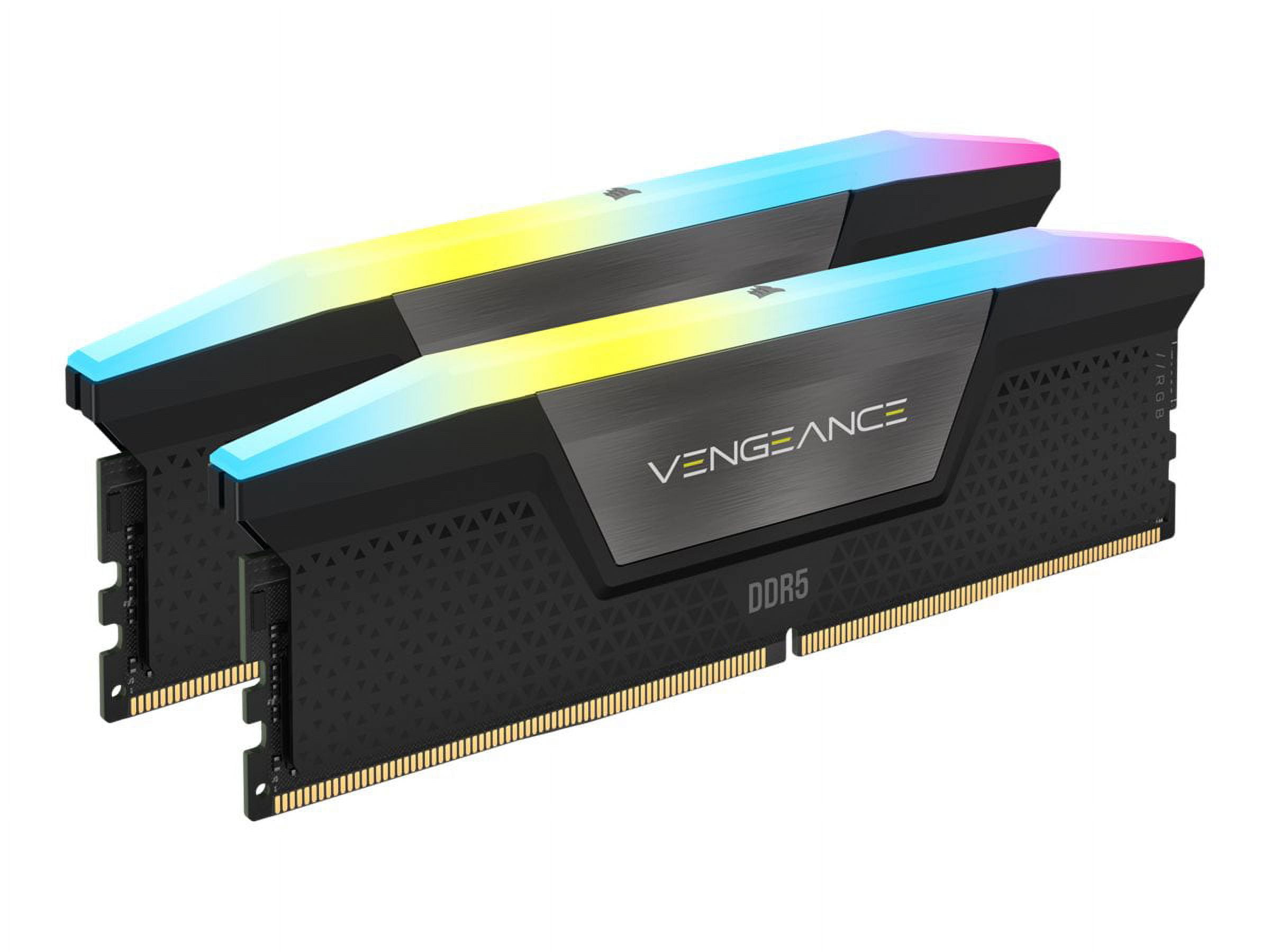 CORSAIR Vengeance RGB 128GB (2 x 64GB) 288-Pin PC RAM DDR5 6400 (PC5 51200) Desktop Memory Model CMH128GX5M2B6400C42
