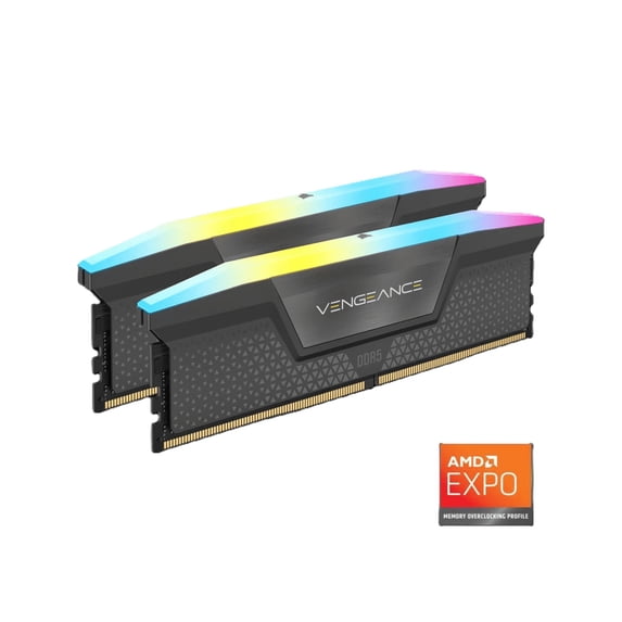 CORSAIR Vengeance RGB 32GB (2 x 16GB) 288-Pin PC RAM DDR5 6000 (PC5 48000) Desktop Memory Model CMH32GX5M2B6000Z28