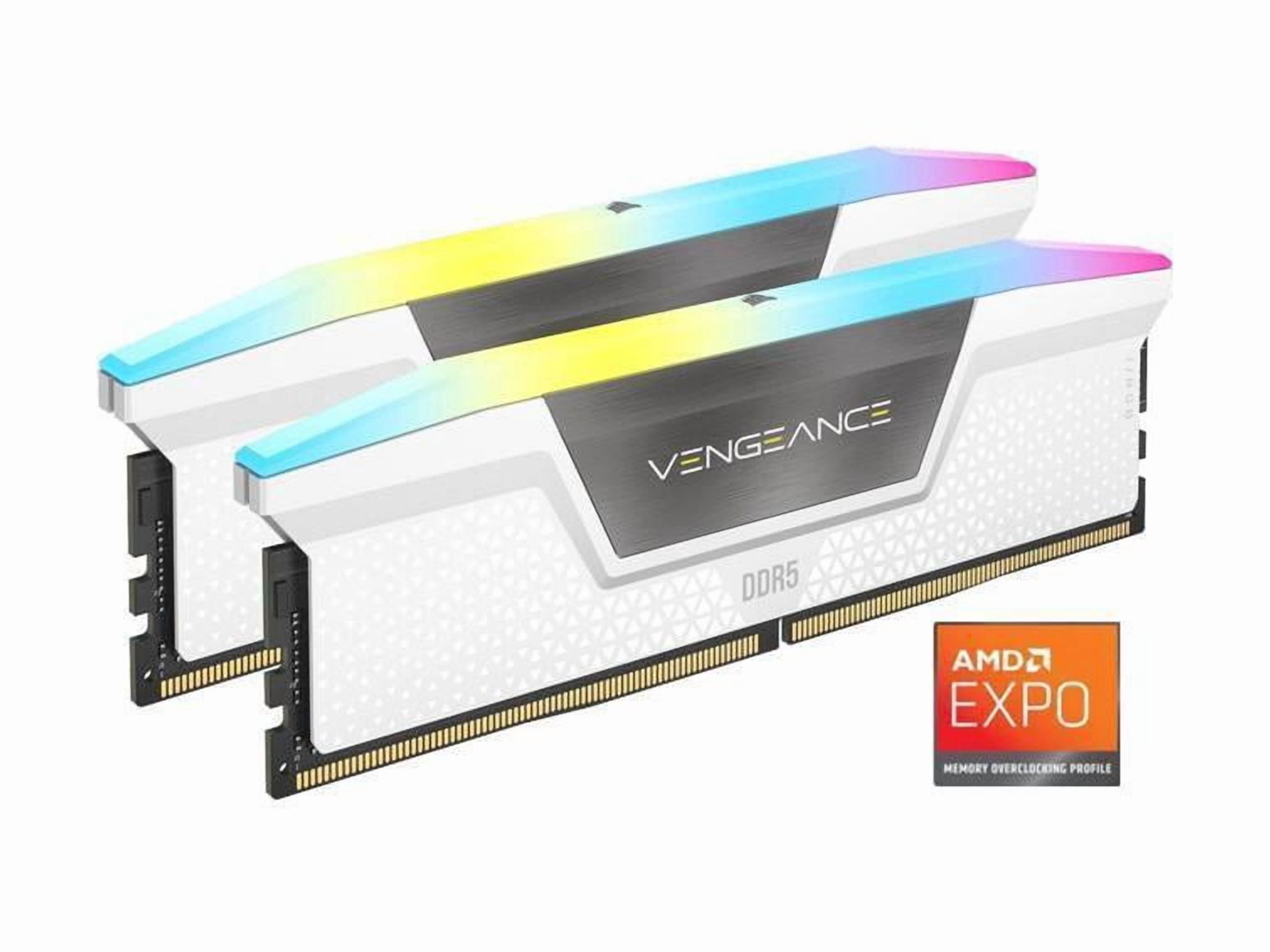 CORSAIR Vengeance RGB 32GB (2 x 16GB) 288-Pin PC RAM DDR5 6000 (PC5 48000) Desktop Memory Model CMH32GX5M2E6000Z36W