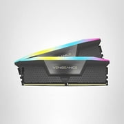 CORSAIR Vengeance RGB DDR5 RAM 32GB (2x16GB) 6400MHz CL36-48-48-104 1.35V AMD Expo Intel XMP 3.0 Desktop Computer Memory – Gray