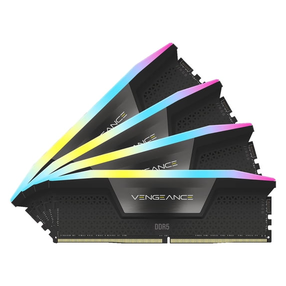 CORSAIR Vengeance RGB 64GB (4 x 16GB) 288-Pin PC RAM DDR5 5600 (PC5 44800) Desktop Memory Model CMH64GX5M4B5600C36
