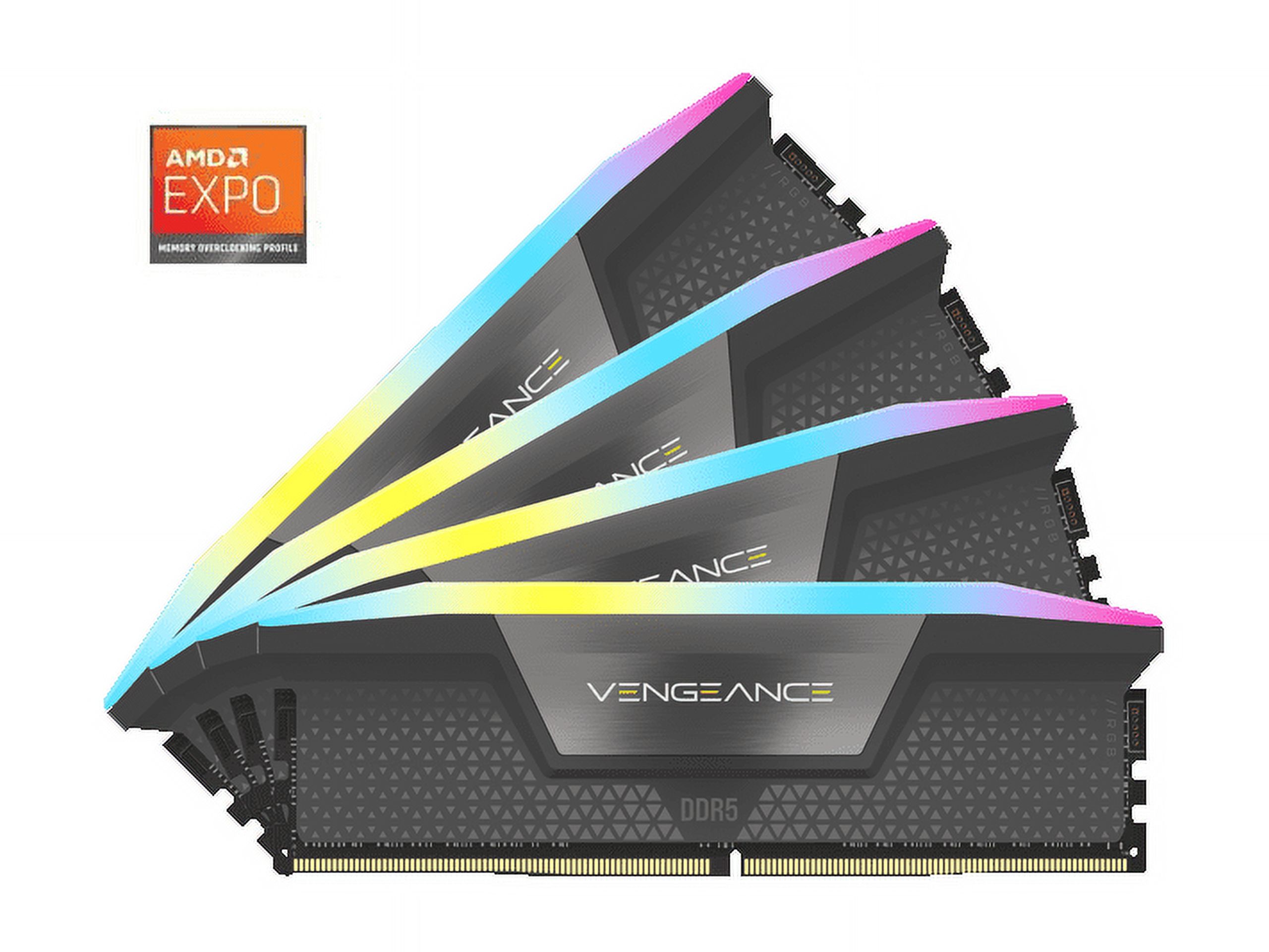 CORSAIR Vengeance RGB 64GB (4 x 16GB) 288-Pin PC RAM DDR5 5600
