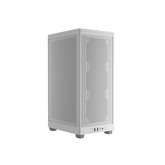 CORSAIR iCUE 2000D RGB AIRFLOW Mini-ITX PC Case - White - Mini-ITX Form-Factor - Steel Mesh Panels - iCUE Lighting Node CORE Controller