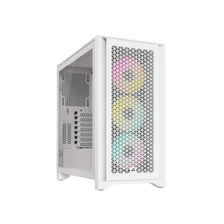 CORSAIR - iCUE 4000D RGB AIRFLOW ATX Mid-Tower PC Case - True White