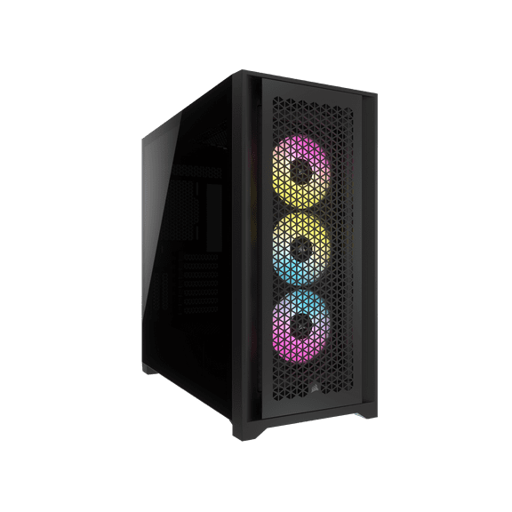 CORSAIR iCUE 5000D RGB AIRFLOW Mid-Tower Case, Black - 3x AF120 RGB ELITE Fans - iCUE Lighting Node PRO Controller - High-airflow Design
