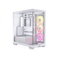 thumbnail image 1 of CORSAIR iCUE LINK 3500X RGB Tempered Glass Mid-Tower PC Case, White – 3x Pre-Installed RX120 RGB Fans – Reverse Connection Motherboard Compatible – Fits up to 10x 120mm Fans, 1 of 16
