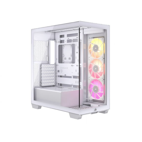 CORSAIR iCUE LINK 3500X RGB Tempered Glass Mid-Tower PC Case, White – 3x Pre-Installed RX120 RGB Fans – Reverse Connection Motherboard Compatible – Fits up to 10x 120mm Fans
