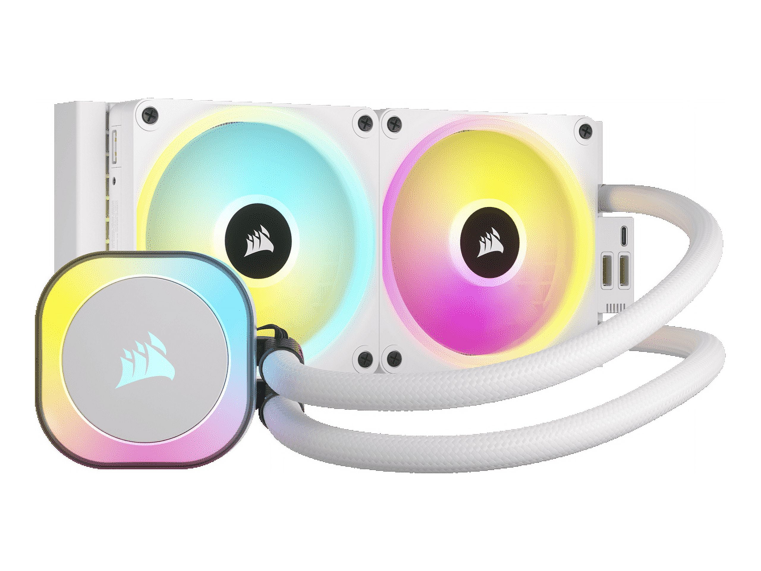 CORSAIR iCUE LINK H100i RGB Liquid CPU Cooler QX120 RGB Fans White