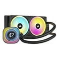 thumbnail image 1 of CORSAIR iCUE Link H100i LCD Liquid CPU Cooler - 240mm AIO - QX120 RGB Fans - 2.1? IPS LCD Screen - Fits Intel LGA 1700, AMD AM5 - iCUE Link System Hub Included - Black, 1 of 8