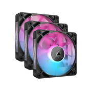 CORSAIR iCUE Link RX120 RGB 120mm PWM Fans with iCUE Link System Hub - Magnetic Dome Bearing - Triple Pack - Black