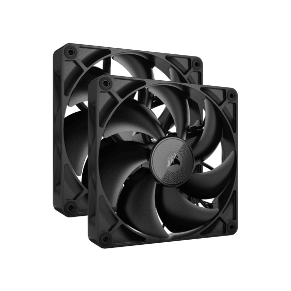 CORSAIR iCUE Link RX140 140mm PWM Fans with iCUE Link System Hub - Magnetic Dome Bearing - Dual Pack - Black