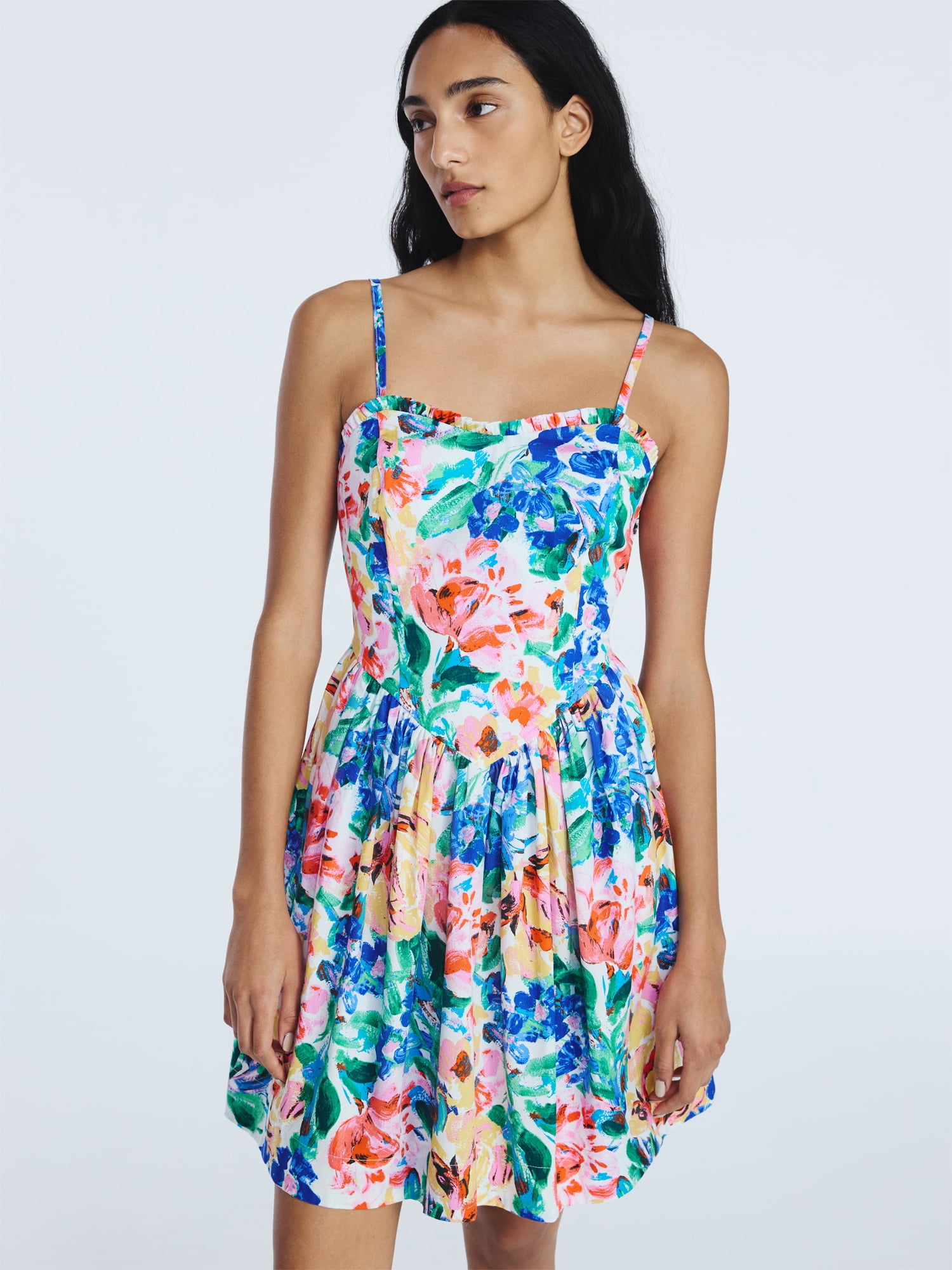 Free Assembly Women's Cotton Corset Mini Dress, Sizes XS-XXL