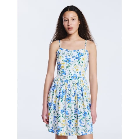 Women's Cotton Corset Mini Dress, Sizes XS-XXL