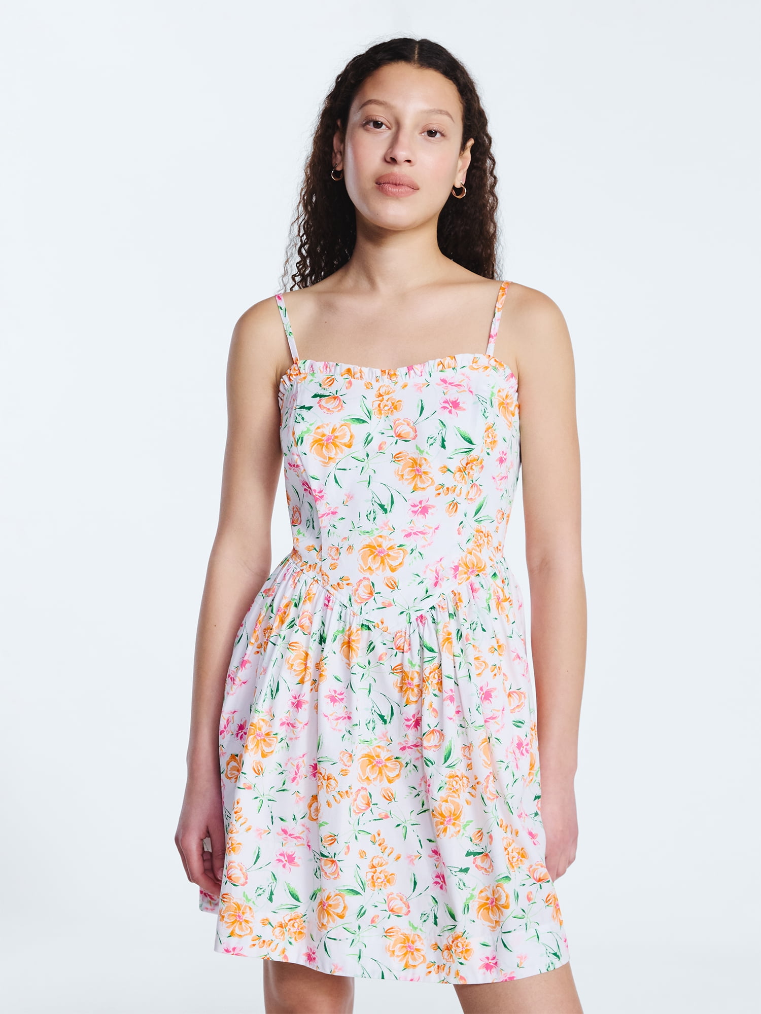 Free Assembly Women's Cotton Corset Mini Dress, Sizes XS-XXL