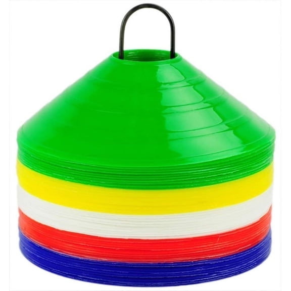 CORSO Plastic Cones Marker Mini Space Markers Discs for Football, Soccer, Baseball, Agility, Field Sports, Kids Footwork Training, Practice Drills etc pack of 10