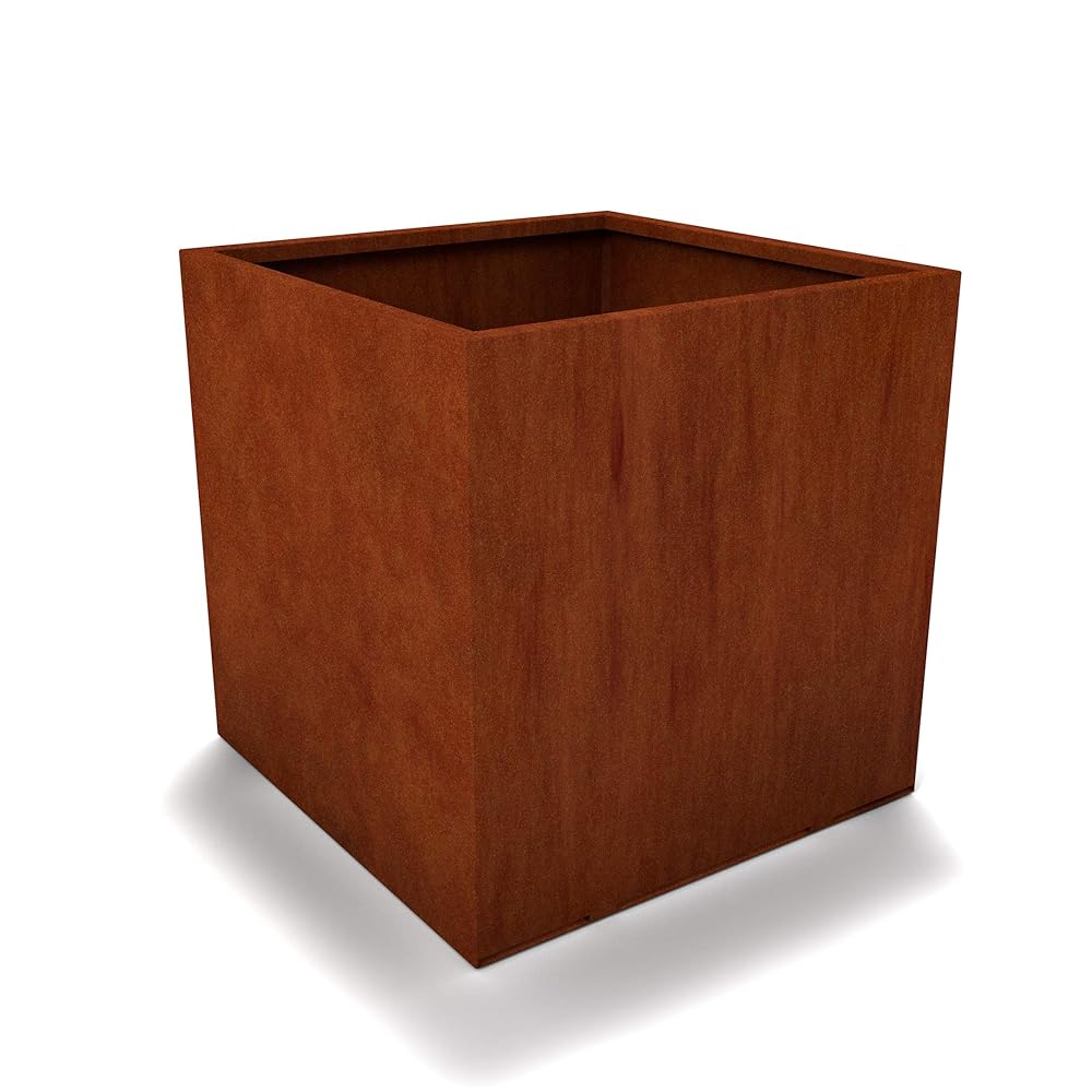 CORTEN Steel Rectangle Planter Box (18In L X 18In W X 18In T