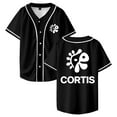 thumbnail image 1 of CORTIS Logo Baseball Jersey V-Neck Short Sleeve Button-Down Shirts Women Men Streetwear Tops, 1 of 4