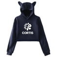 thumbnail image 1 of CORTIS Logo Hoodie Cat Ears Hooded Sweatshirts Long Sleeve Crop Top Women's Clothes, 1 of 4