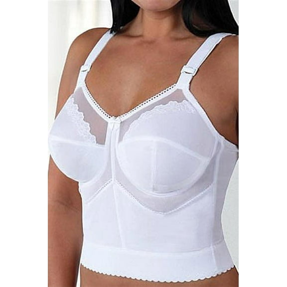 CORTLAND INTIMATES STYLE 7808 - Embroidered Soft Cup Long Line Bra - White