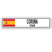 CORUÑA SPAIN Street Sign Spaniard flag city country road wall gift