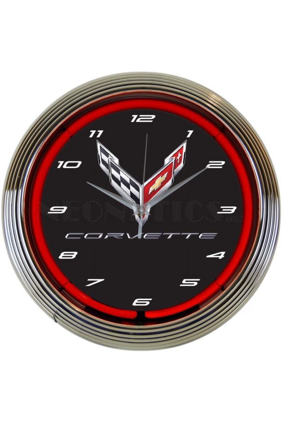 CORVETTE C8 NEON CLOCK  8CORV8