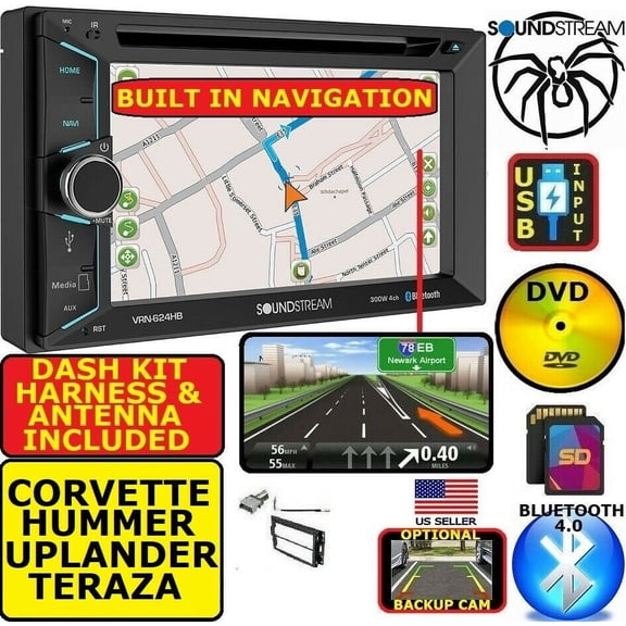 CORVETTE HUMMER H3 GPS NAVIGATION SYSTEM BLUETOOTH CD/DVD CAR RADIO STEREO
