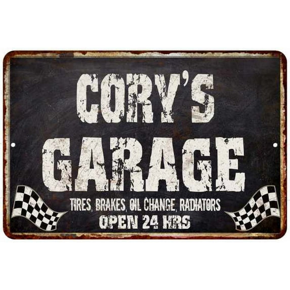 CORY'S Garage Black Grunge Sign 16 x 24 Matte Finish Metal 116240005047
