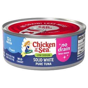 Chicken of the Sea Wild Caught Solid White Pure Tuna, No Drain, Low Sodium 4 oz