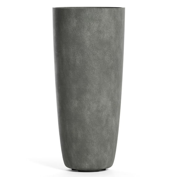 COSAPOTS Lofto Tall Planter – Grey Stone Finish – Fiberglass Indoor/Outdoor and Weather-Resistant Large Planter (19.7" D x 43.7" H Exterior, 18.5" D x 43.3" H Interior)
