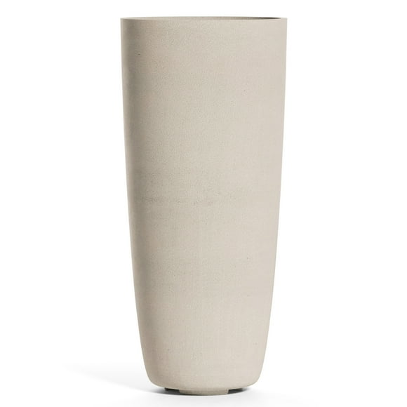 COSAPOTS Lofto Tall Planter – Sand Stone Finish – Fiberglass Indoor/Outdoor and Weather-Resistant Large Planter (16.5" D x 36.4" H Exterior, 15.3" D x 36.2" H Interior)