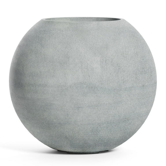 COSAPOTS Orbo Large Planter – Fiberglass Indoor/Outdoor and Weather-Resistant Globe Planter (Concrete Stone, 23.6" D x 21.1" H)