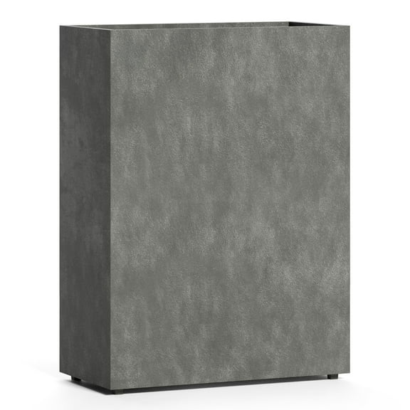 Reglo Rectangular Planter – Grey Stone Finish – Fiberglass Indoor/Outdoor and Weather-Resistant Large Planter (23.6" L x 11.8" W x 31.5" H Exterior, 23.3" L x 11.5" W Interior)