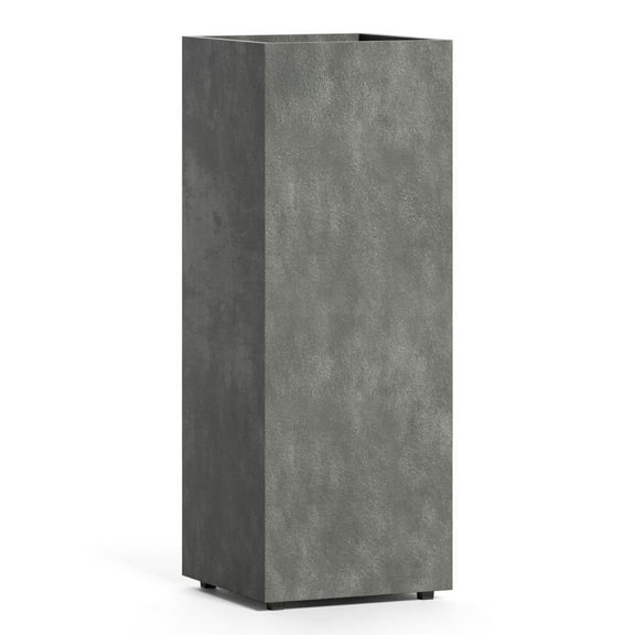 Reglo Rectangular Planter – Grey Stone Finish – Fiberglass Indoor/Outdoor and Weather-Resistant Planter (11.8" L x 11.8" W x 31.5" H Exterior, 11.5" L x 11.5" W Interior)