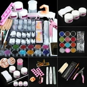 COSCELIA Acrylic Nail Kit Clear Pink White Acrylic Powder and Liquid Set for Acrylic Nails Extension and Strengthen All-In-One Acrylic System for Beginners Home and Salon Use Gift for Women Girls