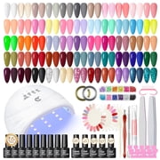 COSCELIA Gel Nail Polish Kit with UV Light,60 Pcs Soak off Gel Polish 55 Colors Nail Polish with 5 Pcs Base and Top Matte Coat,Nail Art Salon Manicure for Women