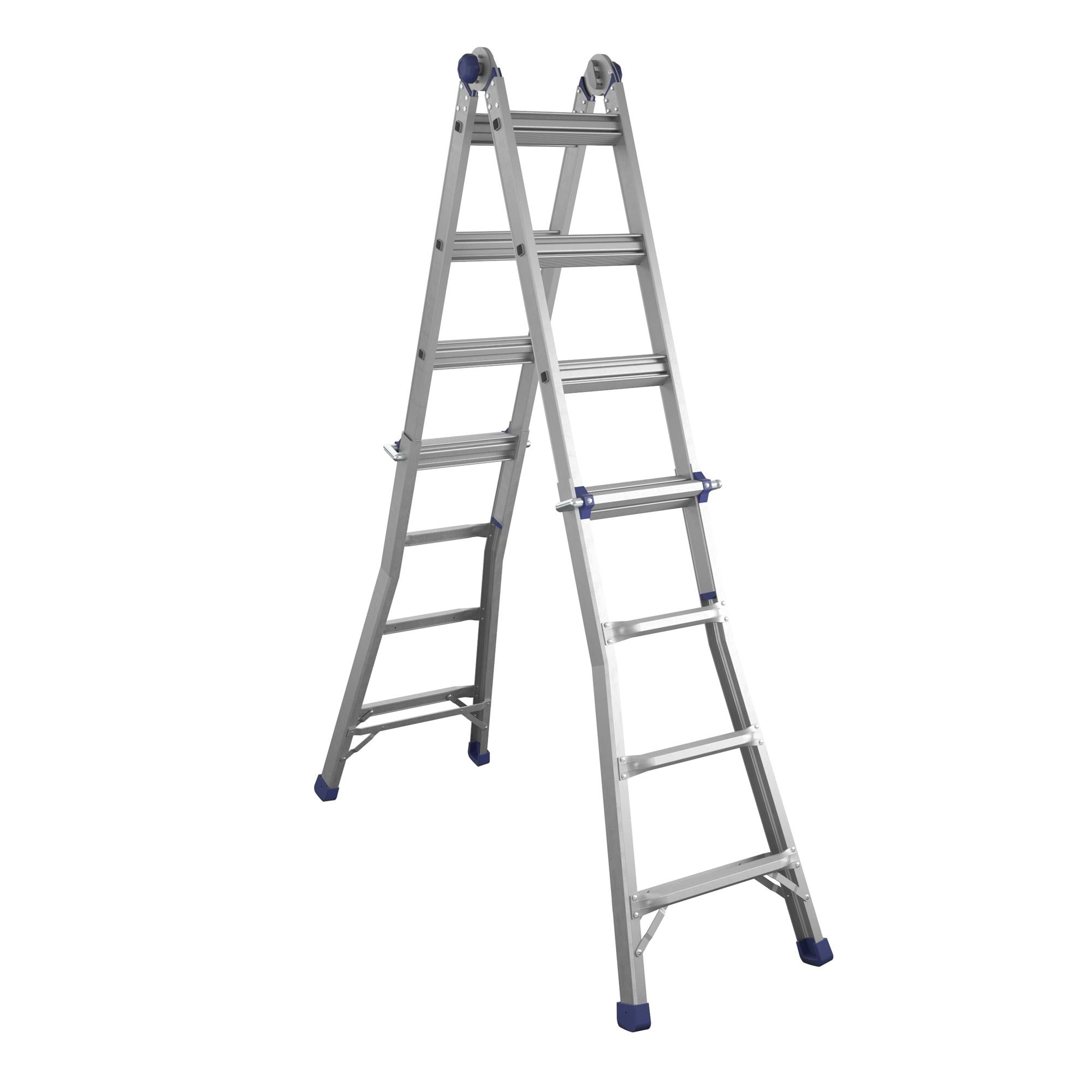 COSCO 18 ft Max Reach Multi Position Aluminum Ladder, Silver COSCO 18 ft Max Reach Multi Position Aluminum Ladder, Silver Sansujyuku sansujyuku.com