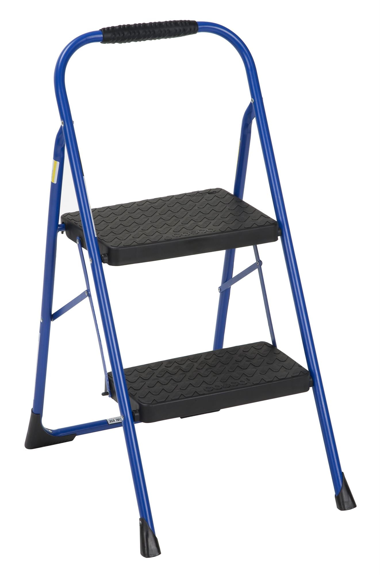 COSCO 2 Step Big Step Steel Step Stool with Rubber Hand Grip 8 Ft. 2 in Max Reach ANSI Type 3 200 lb. Weight Capacity Blue Black Walmart