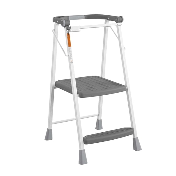 COSCO 2-Step Kitchen Stepper™ Folding Step Stool, Safety Kit Series, Ages 4+, Grey