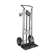 COSCO 2-in-1 Hybrid Hand Truck, Commercial use Dolly with Aluminum/Steel Frame, Heavy-Duty Design and 800/1000 lb Capacity, Ideal for Moving, Storage, or Warehouse Tasks, Silver