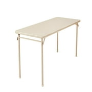 COSCO 20" x 48" Vinyl Top Serving Folding Table, Antique Linen