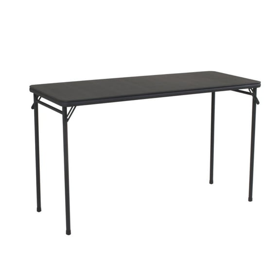 COSCO 20" x 48" Vinyl Top Serving Folding Table, Black