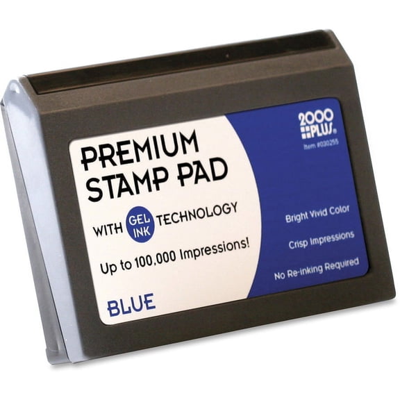 COSCO 2000 Plus Gel Ink Premium Stamp Pad - 1 Each - 3" Height x 4.3" Width x 3.5" Depth - Blue Ink | Bundle of 2 Each