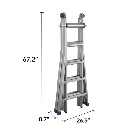 COSCO 22 foot Reach Height Aluminum Multi-Position Ladder,300 lb. Load Capacity Type IA Duty Rating