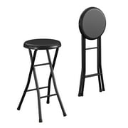 COSCO 24" Vinyl Padded Folding Stool, Black, 2-Pack
