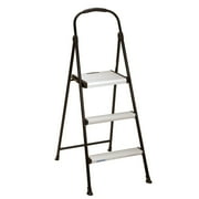 COSCO 3-Step Folding Step Stool with Rubber Hand Grip, 8 Ft. 10 in. Max Reach Black