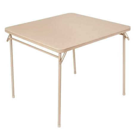 COSCO 34" Square Vinyl Top Folding Card Table, Antique Linen