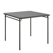 COSCO 34 Square Vinyl Top Folding Card Table, Black