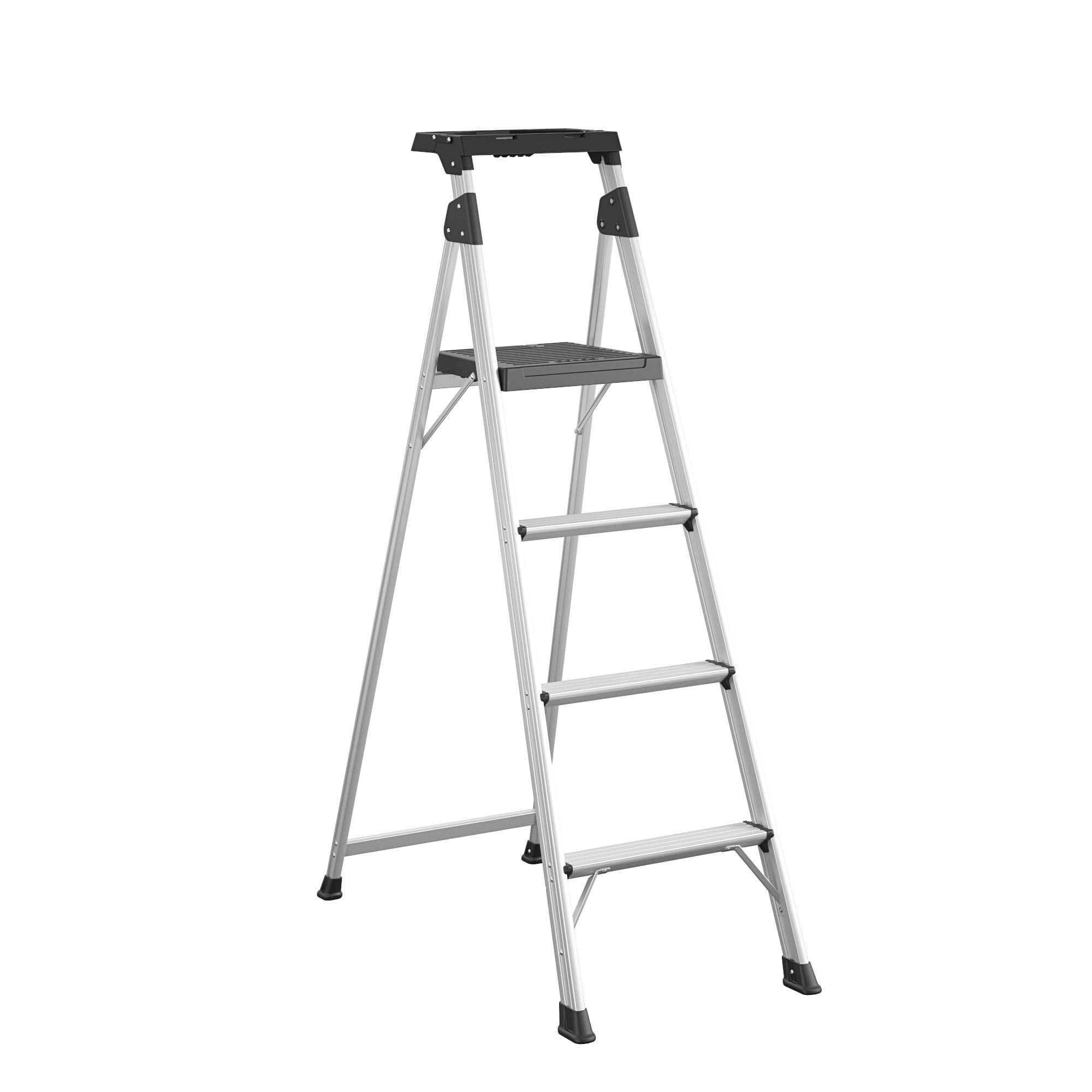 COSCO 4 Step Lite Solutions Step Ladder with Expandable Project Tray, Type ll, 250 lbs. Load Capacity