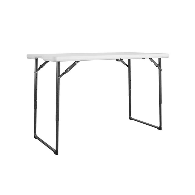 COSCO 4 ft. Centerfold Blow Mold Utility Table, Adjustable Height